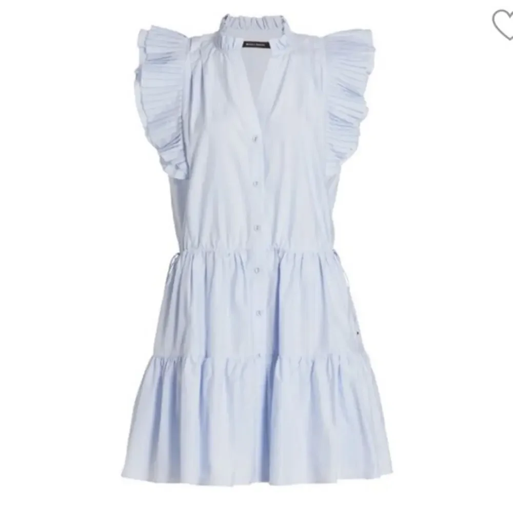 NEW Magali Pascal Louisa Tiered Mini Dress in Hydrangea Blue Size‎ Large - Picture 2 of 13